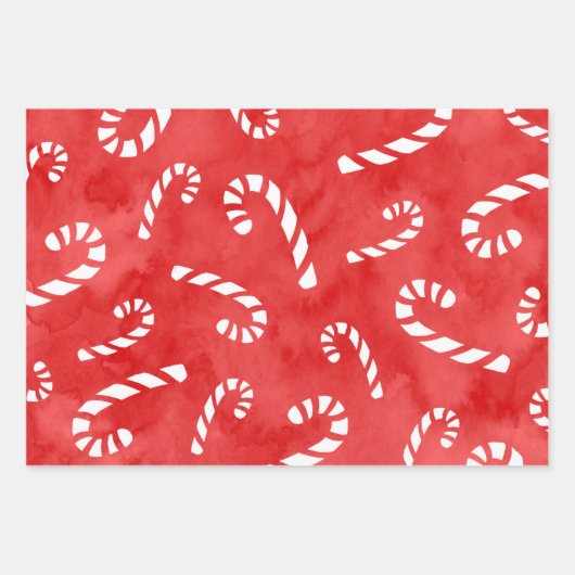 Candy Cane Patterns Geschenkpapier Set (Vorderseite 2)