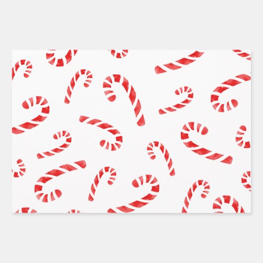Candy Cane Patterns Geschenkpapier Set (Vorderseite)