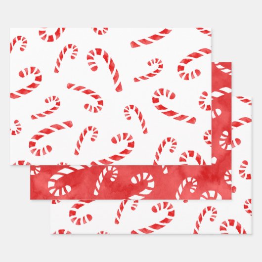 Candy Cane Patterns Geschenkpapier Set (Set)