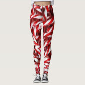 Candy Cane Peppermint Stick Fashion Leggings (Vorderseite)