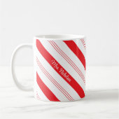 Candy Cane Peppermint Streifen und Name Kaffeetasse (Links)
