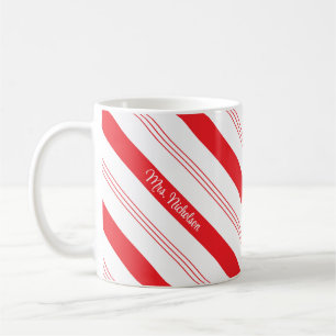 Candy Cane Peppermint Streifen und Name Kaffeetasse