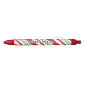 Candy Cane Peppermint Stripe Christmas Red & Green Kugelschreiber (Vorderseite)