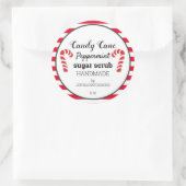 Candy Cane Peppermint Sugar Scrub Custom Labels Runder Aufkleber (Tasche)