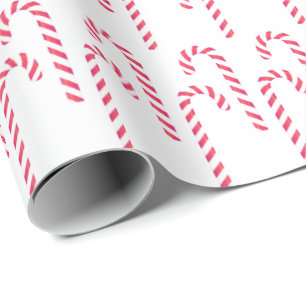 Candy Cane Peppermint Weihnachtsfeiertag Red White Geschenkpapier