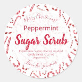 Candy Cane Peppermint Weihnachtszucker Scrub Label Runder Aufkleber (Vorderseite)