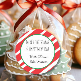 Candy Cane personalisieren frohe Weihnachten Neues Runder Aufkleber