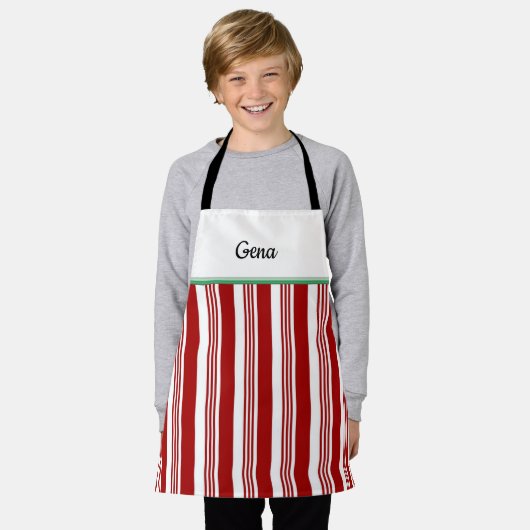 Candy Cane Personalisiert Holiday Schürze (Getragen)
