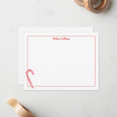 Candy Cane Personalisiert Stationery Mitteilungskarte (Vorderseite/Rückseite Beispiel)