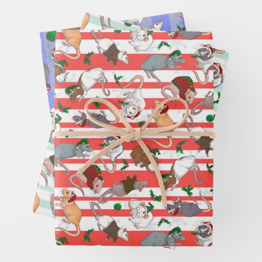Candy Cane Pet Rattie Weihnachten! Geschenkpapier Set (Beispiel)