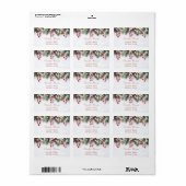 Candy Cane, Pine Tree Branches, Balls Holiday Adressaufkleber (Vorne)