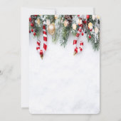 Candy Cane, Pine Tree Branches Drink Einladung (Rückseite)