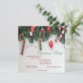 Candy Cane, Pine Tree Weihnachten Party Einladung (Stehend Vorderseite)