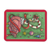 CANDY CANE PINK FLAMINGO CHRISTMAS MAGNET (Horizontal)