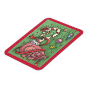 CANDY CANE PINK FLAMINGO CHRISTMAS MAGNET (Linke Seite)
