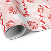Candy Cane pink Geschenkpapier (Rolleneckpunkt)