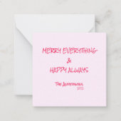 Candy Cane Pink Happy Holidays Frohe alles Mitteilungskarte (Vorderseite)