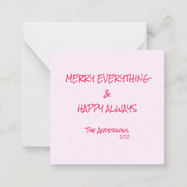 Candy Cane Pink Happy Holidays Frohe alles Mitteilungskarte