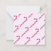 Candy Cane Pink Happy Holidays Frohe alles Mitteilungskarte (Rückseite)