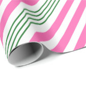 Candy Cane Pink und grün gestreift Geschenkpapier (Rolleneckpunkt)