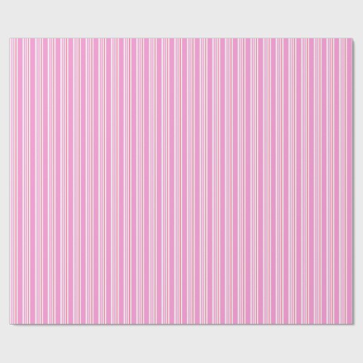 Candy Cane Pink und White Christmas Pattern Geschenkpapier (Flach)