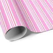 Candy Cane Pink und White Christmas Pattern Geschenkpapier (Rolleneckpunkt)