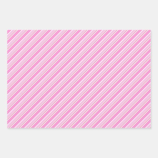 Candy Cane Pink und White Christmas Pattern Geschenkpapier Set (Vorderseite 2)