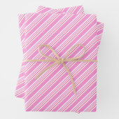 Candy Cane Pink und White Christmas Pattern Geschenkpapier Set (Beispiel)
