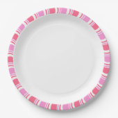 Candy Cane Pink und White Christmas Pattern Pappteller (Vorderseite)