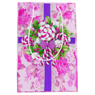Candy Cane Pink Weihnachten Mittlere Geschenktüte