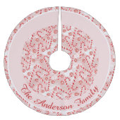 Candy Cane pink Weihnachten Polyester Weihnachtsbaumdecke (Vorderseite)