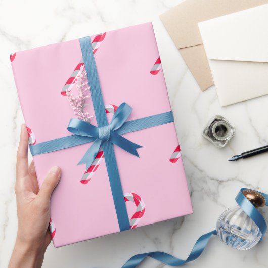 Candy Cane Pink Xmas Geschenkpapier (Schenken)