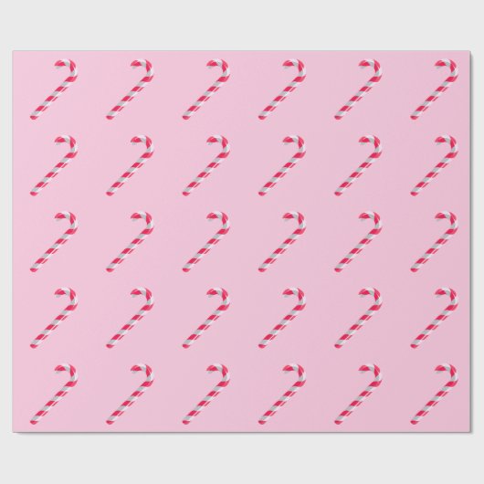Candy Cane Pink Xmas Geschenkpapier (Flach)