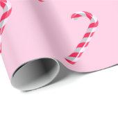 Candy Cane Pink Xmas Geschenkpapier (Rolleneckpunkt)