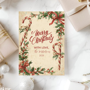 Candy Cane Poinsettia Feiertagskarte