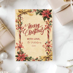 Candy Cane Poinsettia Feiertagskarte