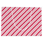 Candy Cane Poinsettia Geschenktasche Große Geschenktüte (Rückseite)