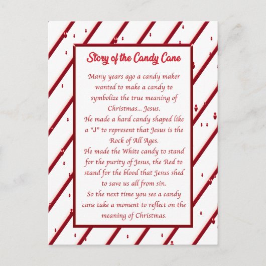 Candy Cane Post Card Postkarte (Vorderseite)