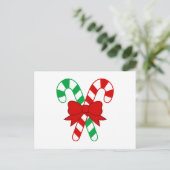 Candy Cane Postcard Postkarte (Stehend Vorderseite)