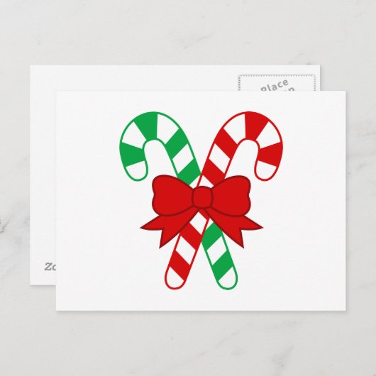 Candy Cane Postcard Postkarte (Vorne/Hinten)