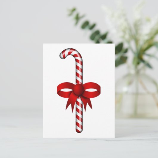 Candy Cane Postcard Postkarte (Stehend Vorderseite)