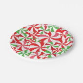 Candy Cane Printed Party Paper Plates Pappteller (Schrägansicht)