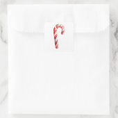 Candy Cane Quadratischer Aufkleber (Tasche)