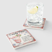 Candy Cane Recipe Marble Untersetzer (Seitenansicht)