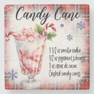Candy Cane Recipe Marble Untersetzer