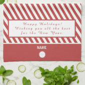 CANDY CANE RED and WHITE HAPPYS LOGO GIFT Geschirrtuch (Gefaltet)