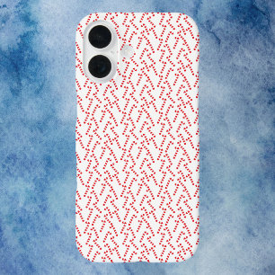 Candy Cane Red and White Pattern iPhone 16 Hülle