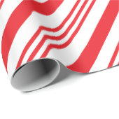 Candy Cane Red and White Stripes Wrapping Paper Geschenkpapier (Rolleneckpunkt)