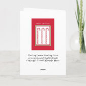 Candy Cane Red Christmas Card Feiertagskarte (Rückseite)