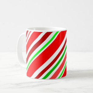 Candy Cane Red Green Stripes Festival Kaffeetasse
